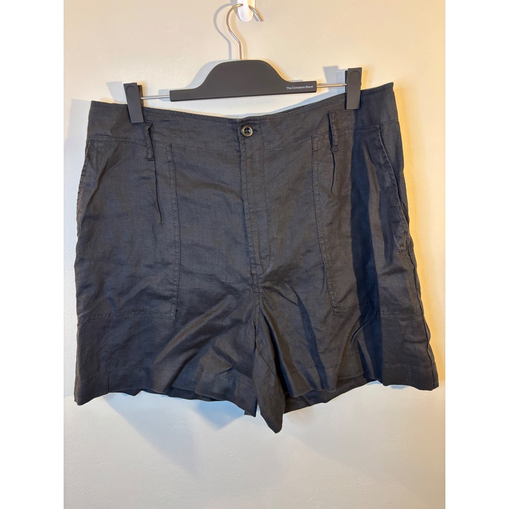 Lauren Ralph‎ Lauren Black Linen Walking Shorts 14 ResortWear